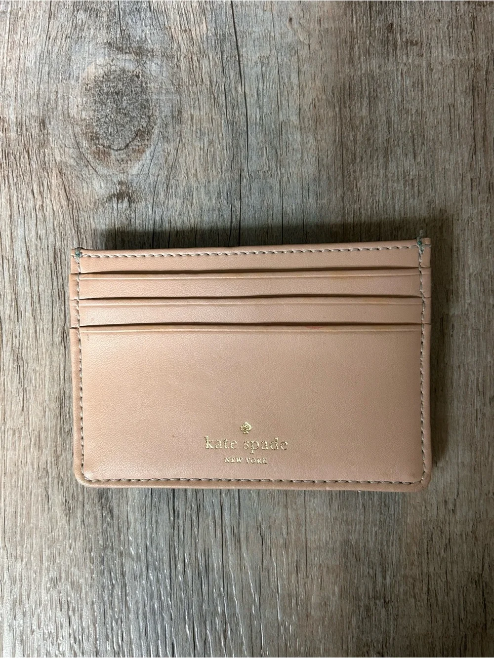 Kate Spade New York Card Case Turquoise Pebbled Leather